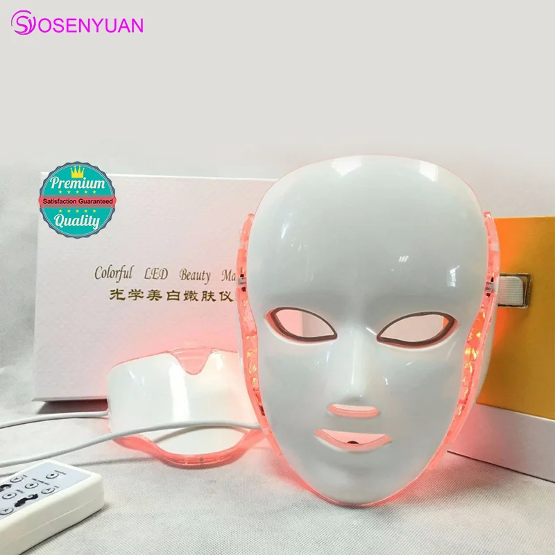 7 Colors Led Facial Mask Korean Photon Therapy Face Machine Light Acne Neck Beauty | Красота и здоровье
