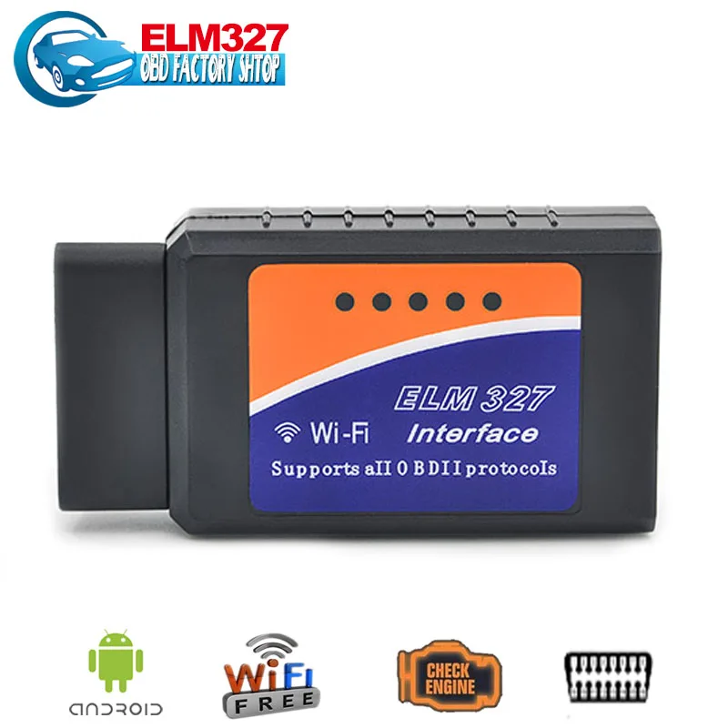 Бесплатная доставка! Code Reader ELM327 WI-FI Беспроводной Поддерживает Все OBDII Протоколы