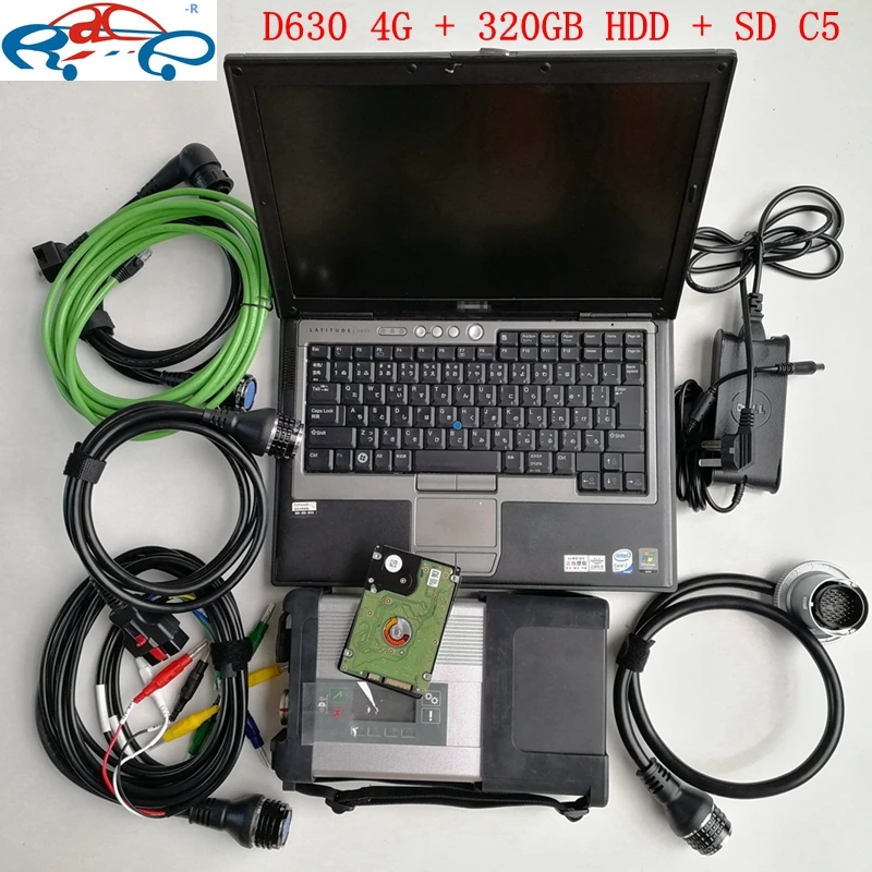 2019 MB Star C5 Sd Connect 5 + 320GB HDD с новейшим программным обеспечением V06.2021 D630 4G Подержанный