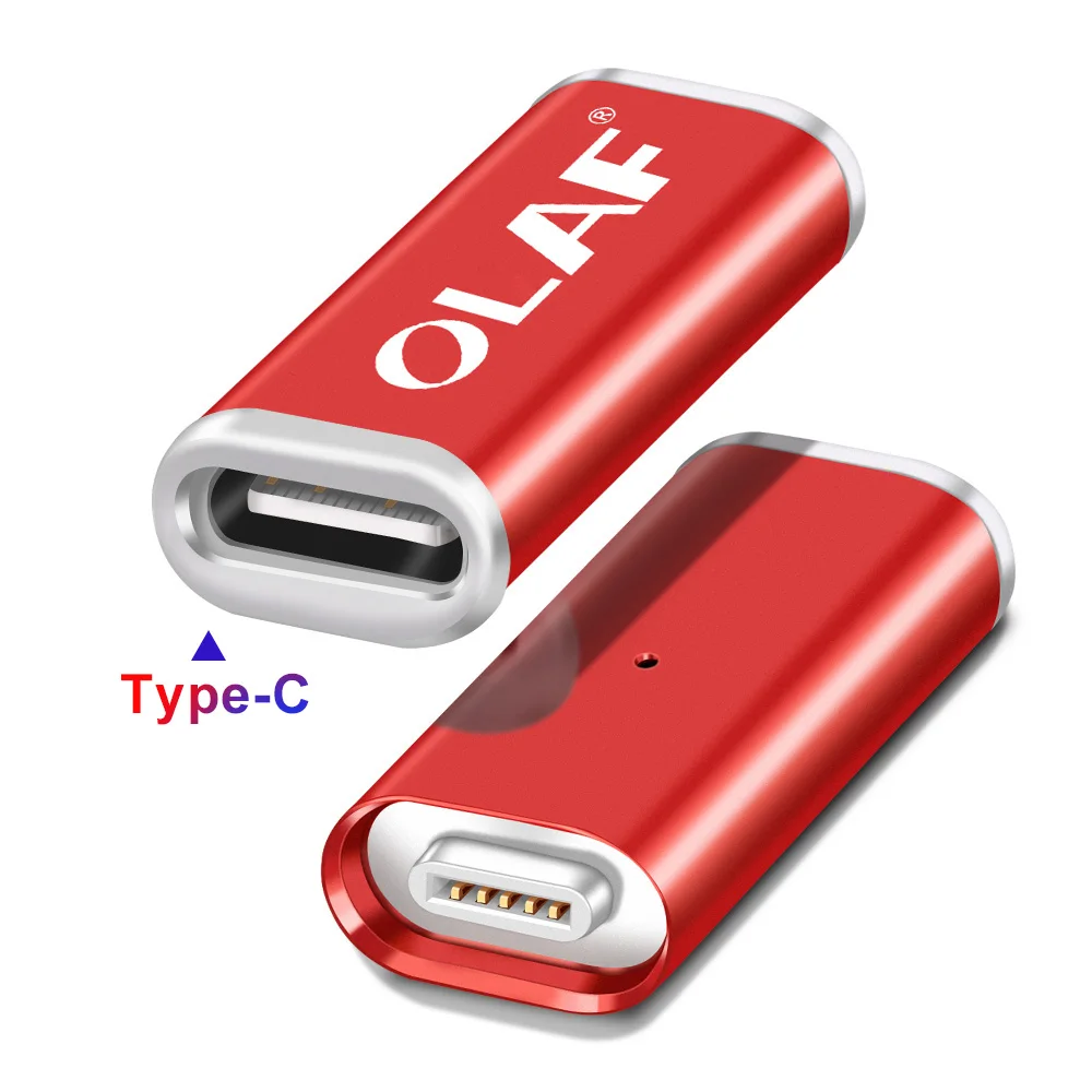 Red Type C Олаф Магнитный телефонный адаптер для преобразования Micro USB Type C для зарядного устройства для iphone 7 X XR XS Max для Samsung S8 S9 Plus Note 8 9 - Цвет: Red Type C