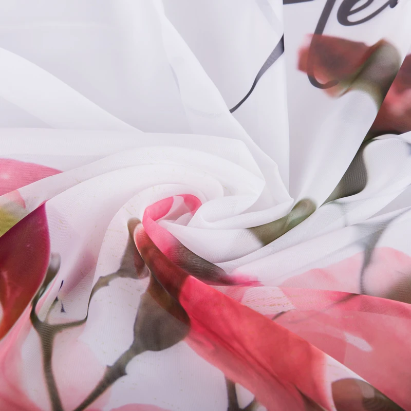 Цветные занавески с принтом современные отвесные тюлевые для кухни гостиной