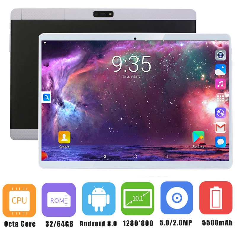 Глобальный планшет, ОС Android 8,0, 10 дюймов, планшет, 3G, 4G, FDD, LTE, четыре ядра, 4 Гб ОЗУ, 64 Гб ПЗУ, ips, две sim-карты, телефон, планшет, средние планшеты, 10,1