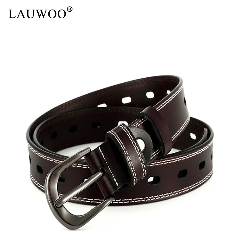 Женский ремень LAUWOO винтажный из натуральной коровьей кожи с пряжкой 2018|female