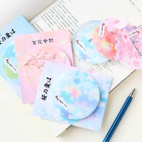 10 pcslot creative cute small fresh decoration meno pad round romantic cherry blossom note book students reminder n times post