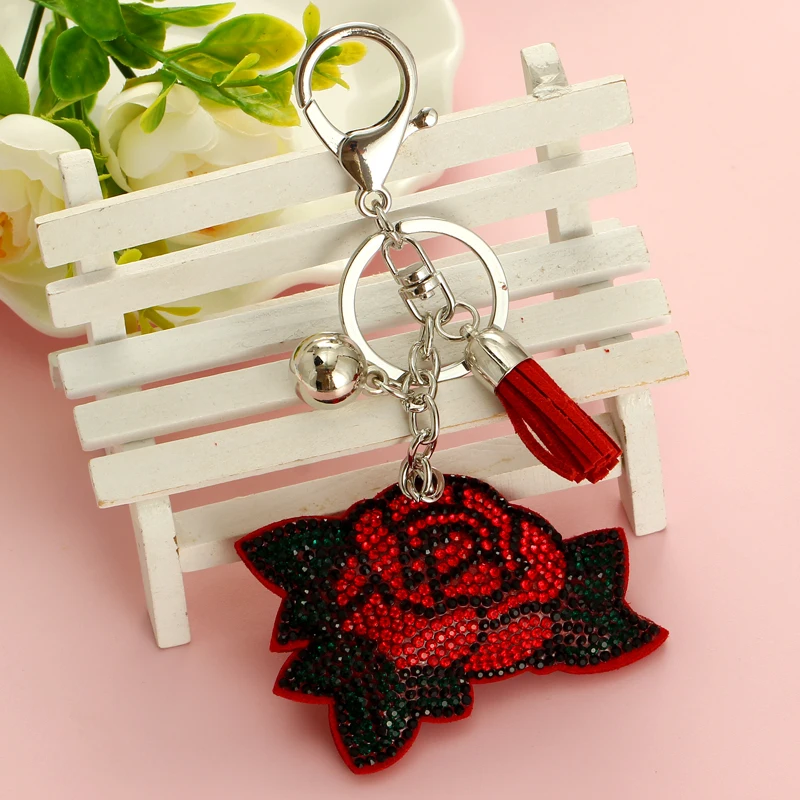 MINHIN брелок для ключей женский красный цветок ручная сумка искусственная кожа