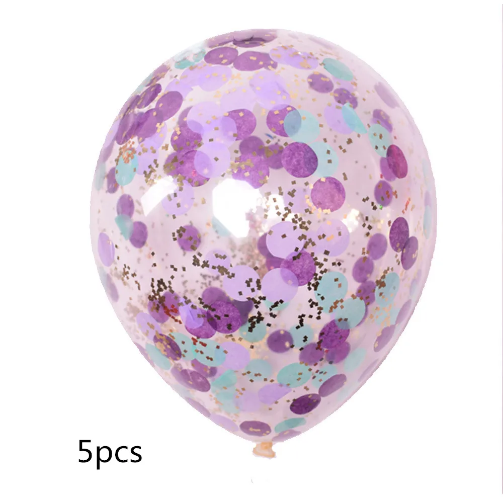 5pcs confetti ballon Большие 95*80 см милые воздушные шары из фольги в виде Русалочки для девочек, украшения для дня рождения, гелиевые воздушные шары в виде Русалочки из мультфильма - Цвет: 5pcs confetti ballon