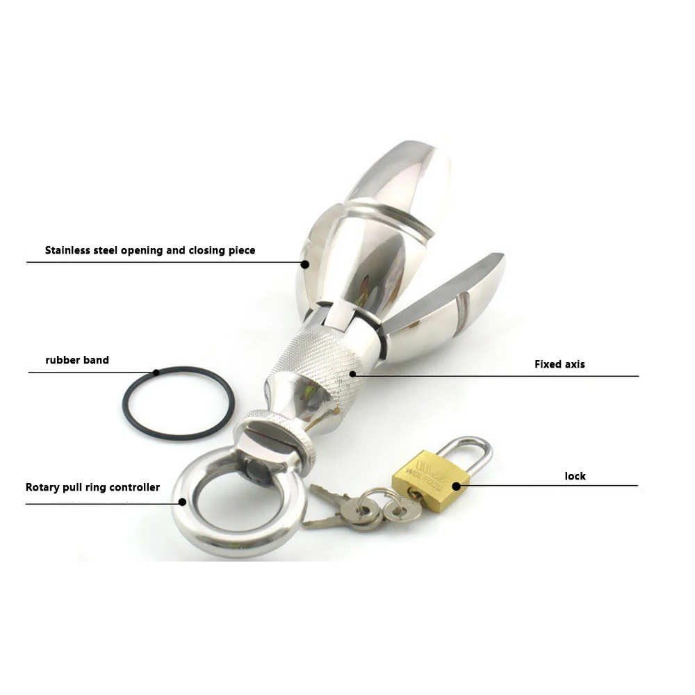 Анальная пробка из нержавеющей стали расширитель с замком для мужчин устройство