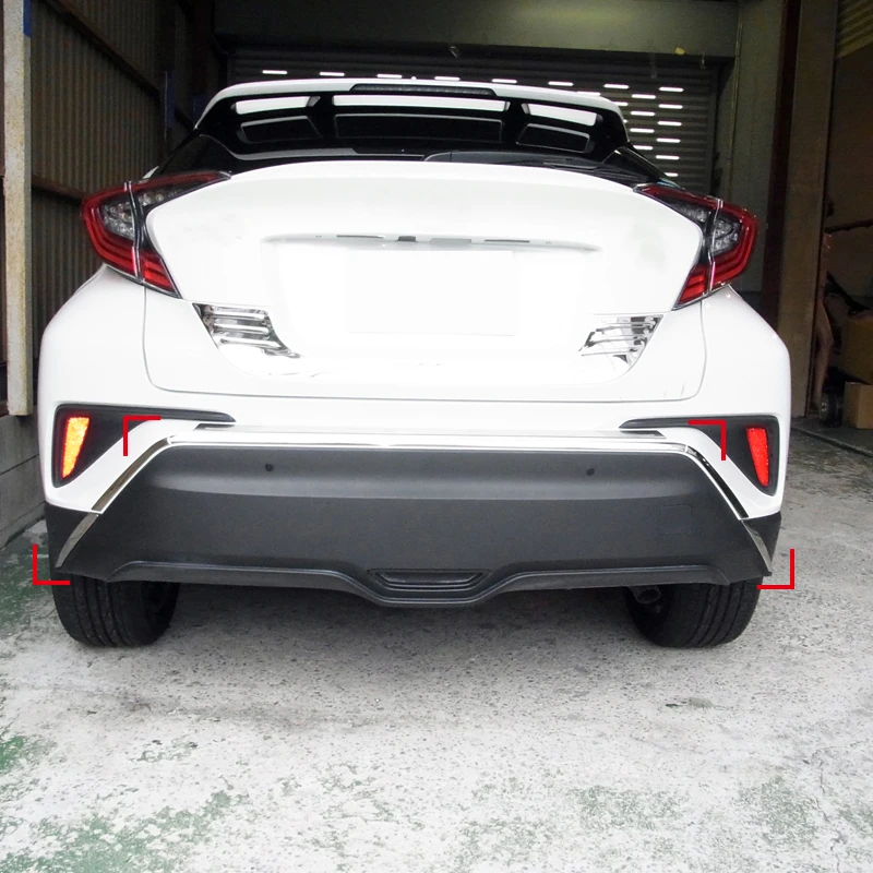 

For Toyota C-HR CHR 2016 2017 2018 Stainless Steel Rear Bumper Upper Decoration Strips Trim 5pcs Car Styling Accessories