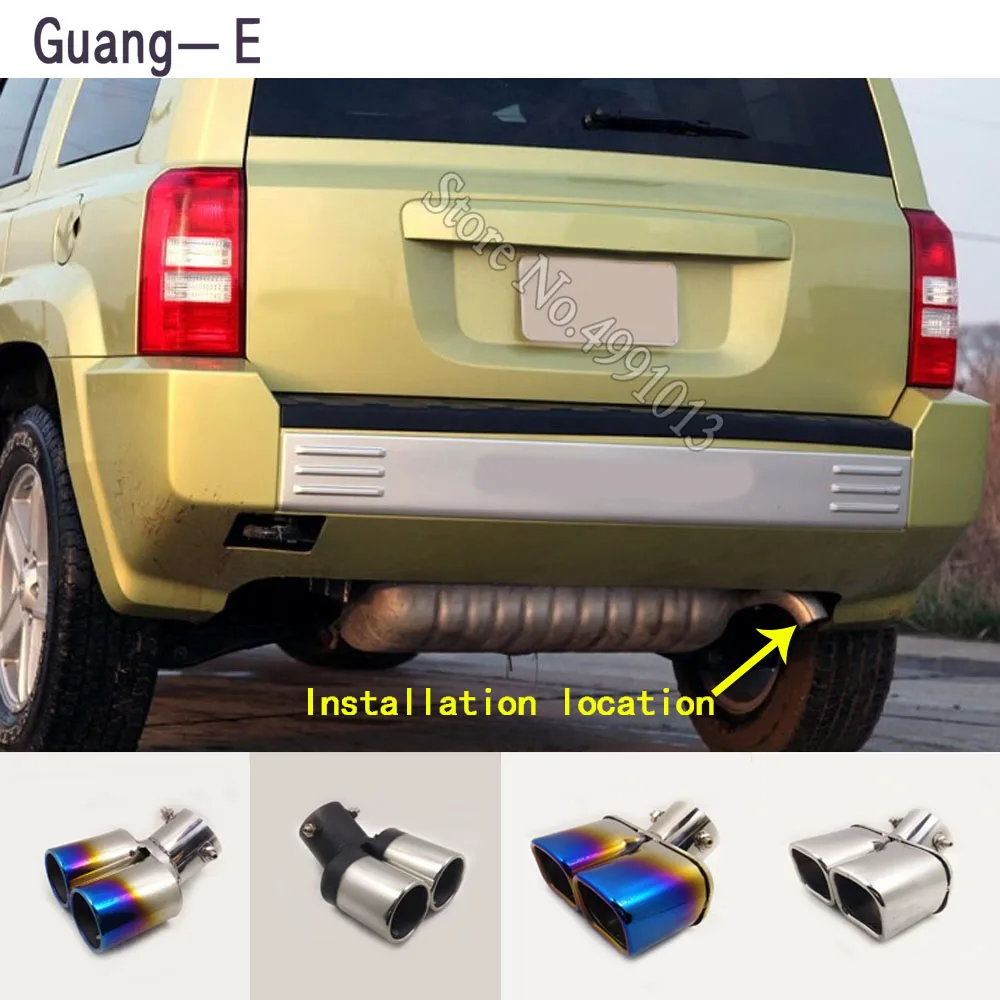 Наклейки на автомобиль для Jeep Patriot 2009 2010 накладка глушитель наружная заднюю трубу