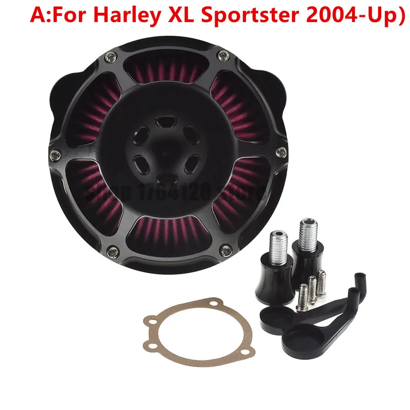 with logo Motorcycle Air Inflow Intake Filter For Harley Sportser XL 883 1200 04-19 Touring Street Road Glide 08-18 Dyna FXDLS Softail - Цвет: with logo