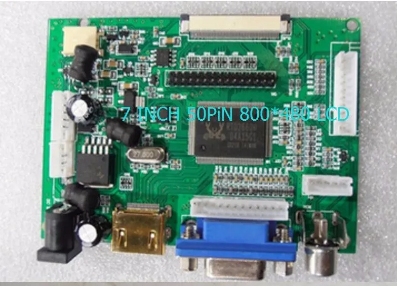 VGA 2AV 50PIN 800*480 TTL LVDS плата контроллера модуль монитора для Raspberry PI LCD AT065TN14 AT070TN90 tn92 94