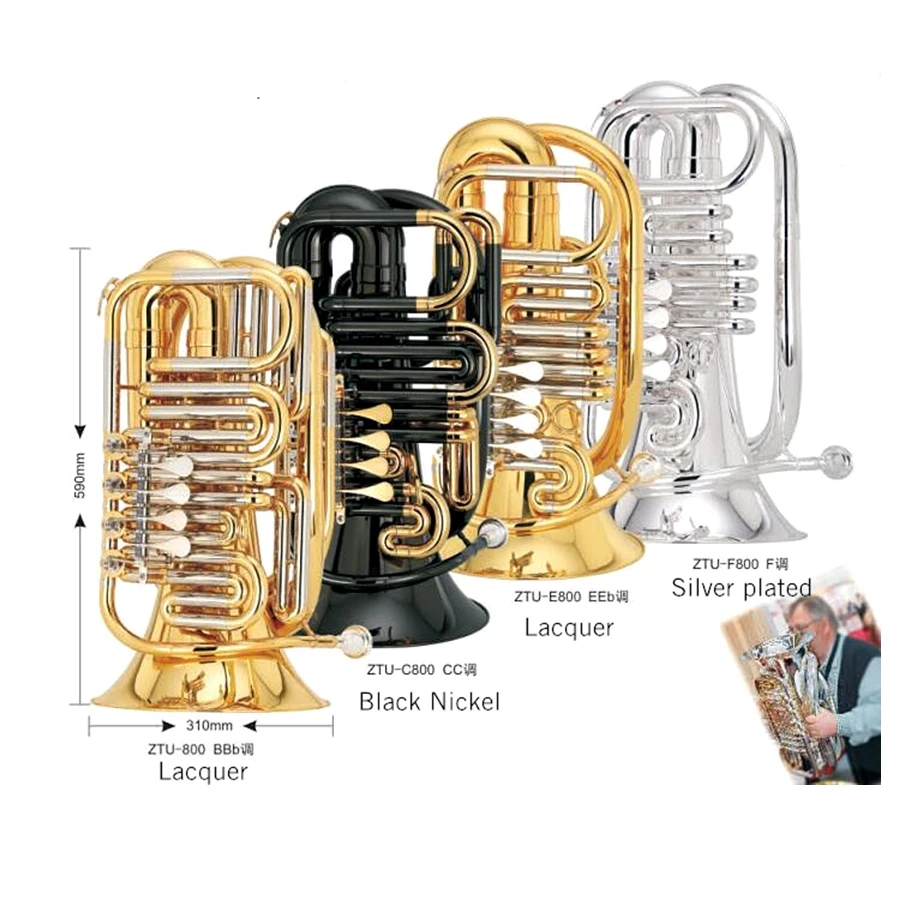 

EEb key Travel Tuba 5 KG Bell 12.2" Height 32.3" Yellow Brass mini tuba Musical instruments professional