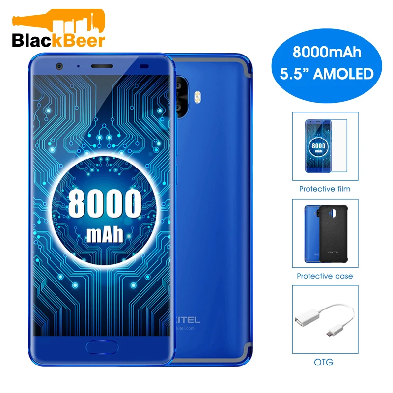 OUKITEL K8000 смартфон 8000 мАч 5 &quot18:9 amoeld спереди Touch ID Octa core 4 ГБ + 64 13MP двойной сзади