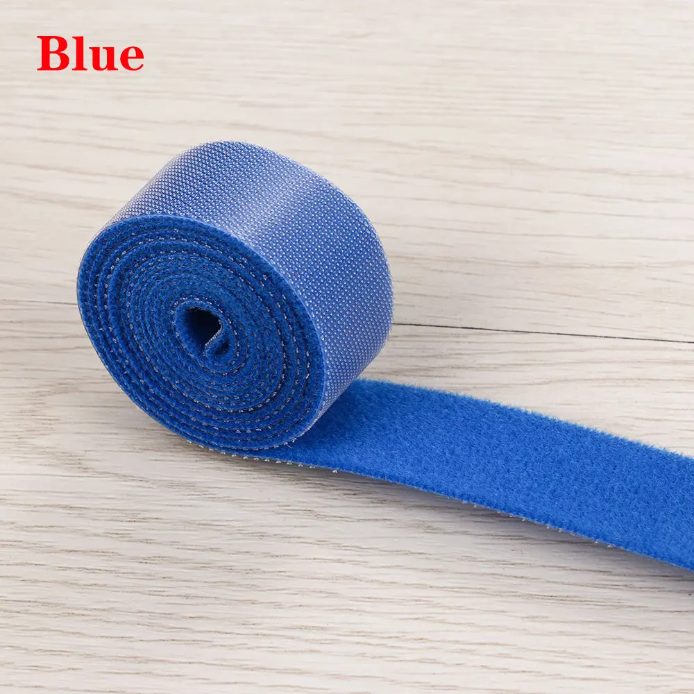 blue 1PC Durable 1M Magic Cable Power Wire Management Fastener Hot Strap Marker Cord Organizer Cable Ties Fastening Tape Roll - Цвет: blue