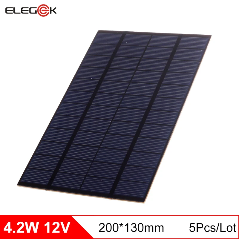 ELEGEEK 5 шт. 4 2 Вт 12В поликристаллический кремний Мини DIY солнечная панель 350мА