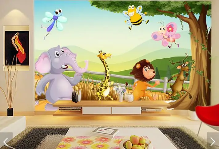 Пользовательские 3d фото обои для детской комнаты Фреска мультяшная с