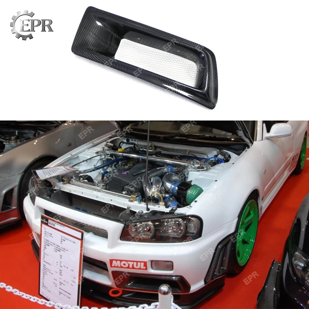 Для Nissan Skyline R34 GTR углеродное волокно UK V Spec Передний бампер вентиляционные отверстия обвес тюнинг часть для GTR R34 карбоновый бампер воздухозаборник