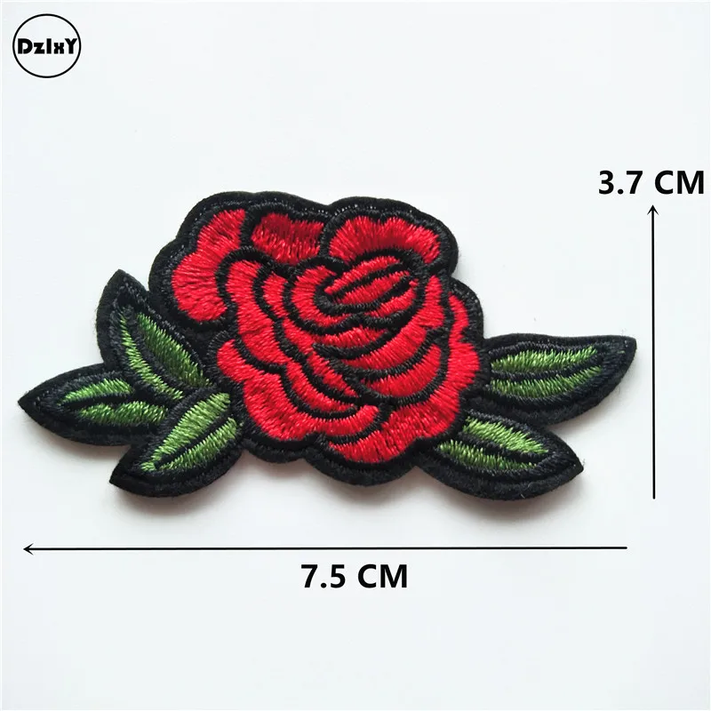 1 PCS Z 6 1 шт. цветы розы вышитые патчи железа на патчи для одежды DIY мотив полосатая одежда наклейки пользовательские значки@ F - Цвет: 1 PCS Z 6