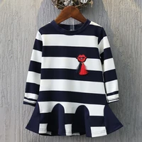 2018 striped princess dress a line dresses girl winter clothes baby long sleeve dress little girls dresses for party and wedding