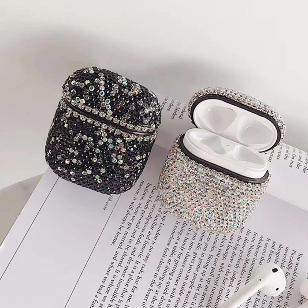 Роскошный блестящий чехол для наушников Apple AirPods 1/2 Bling Crystal, беспроводная bluetooth-гарнитура, зарядная коробка, чехол для Airpods Pack