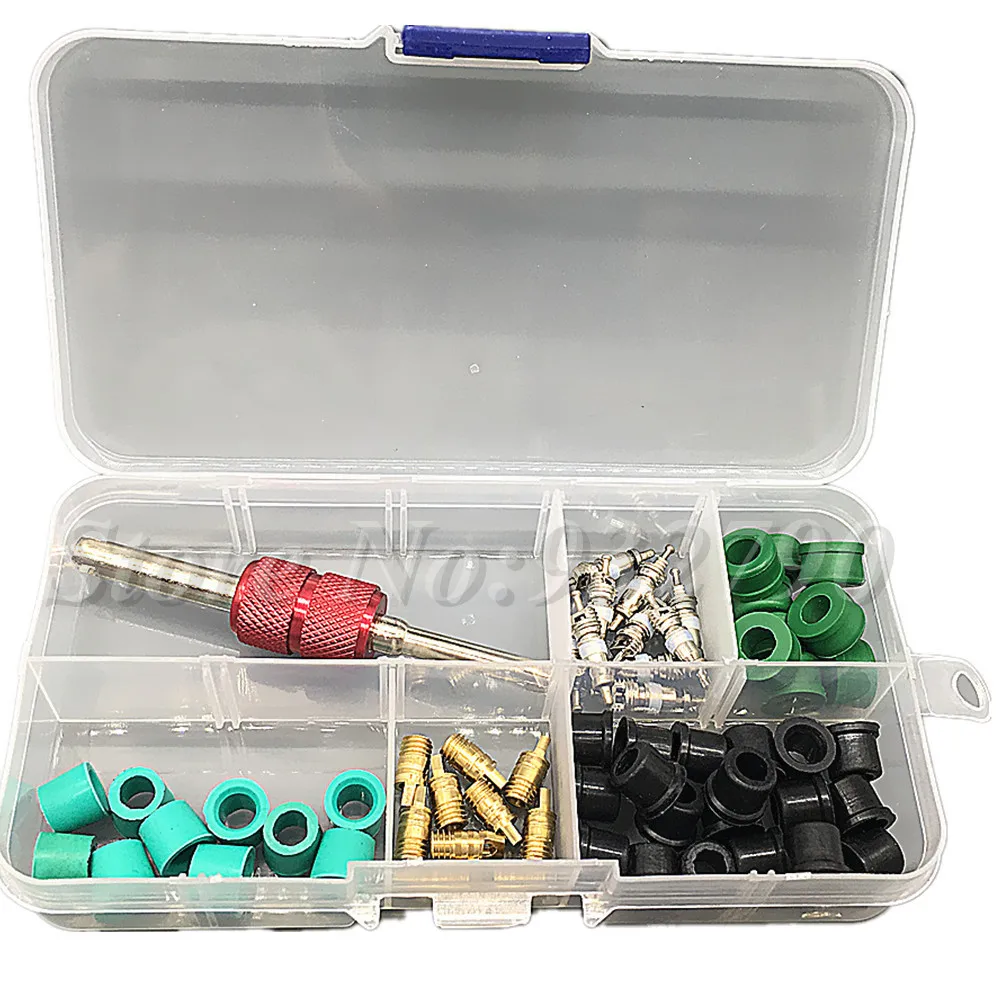 A/C AC Air Conditioning Valve Core Remover Installer Tool 2 Way Key Rubber O-Ring Seals O Ring Seal Washers Gasket | Инструменты