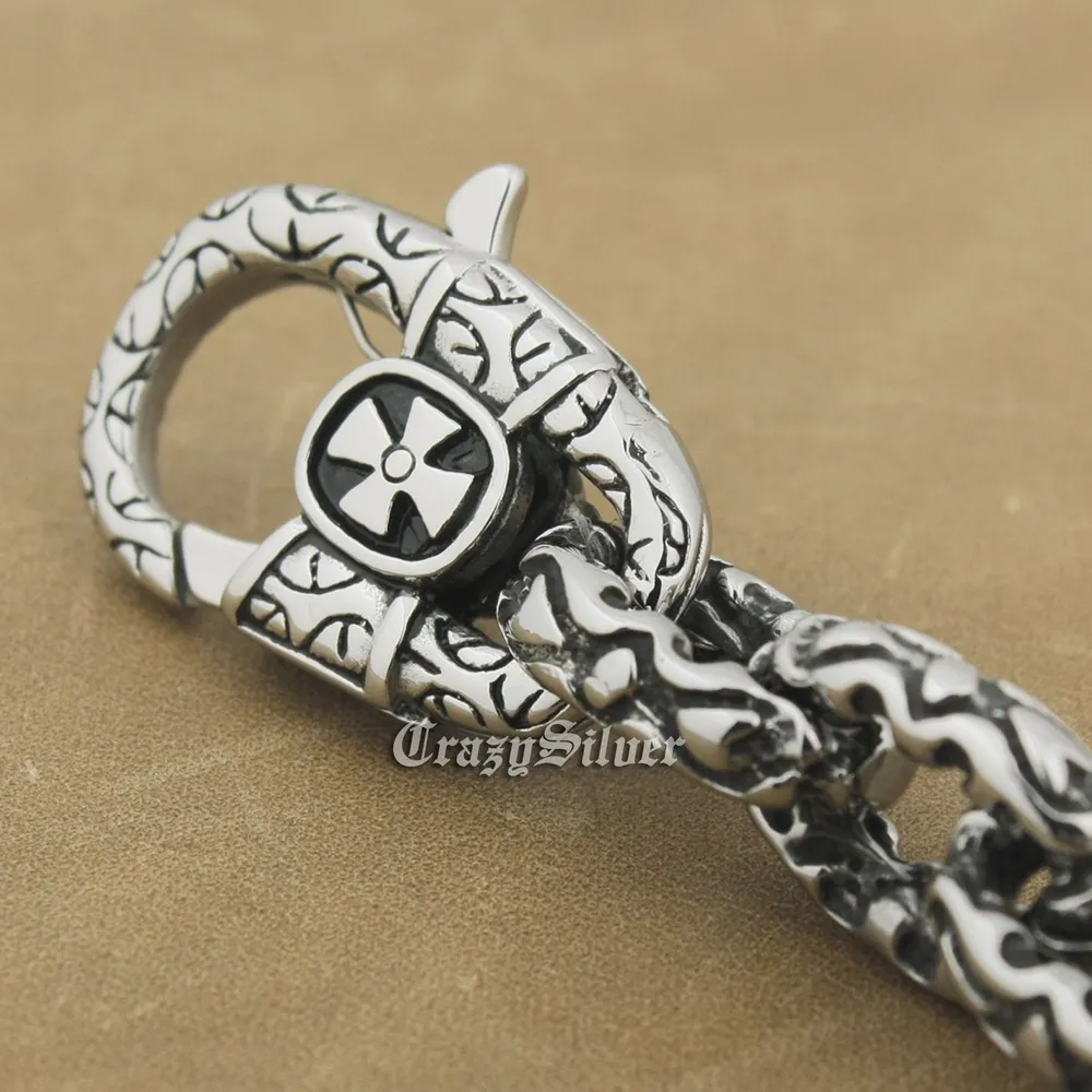 Брелок в форме сердца из нержавеющей стали Байкерский брелок стиле панк 5S003KC|keyring