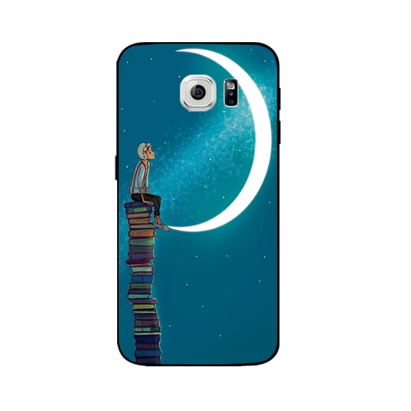 DIY чехол для телефона Samsung Galaxy S6 черный мягкий из ТПУ G9200 G925 ультра тонкий с узором