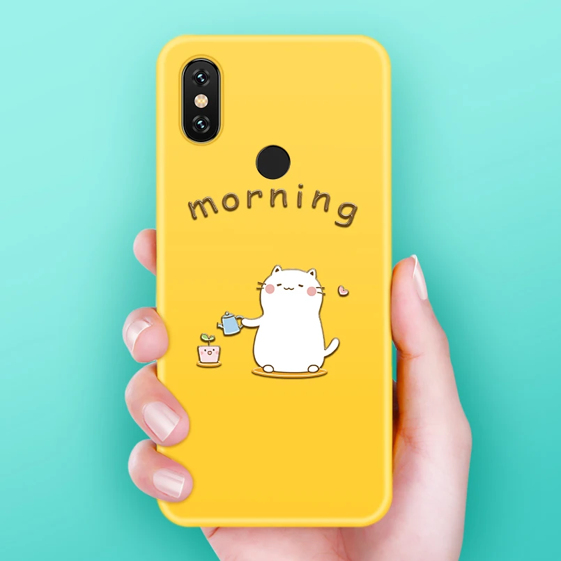 Cartoon Case For Xiaomi Mi A2 Lite Cover Cute Silicone Original 3D Relief Bumper Fundas 8 9 Phone |