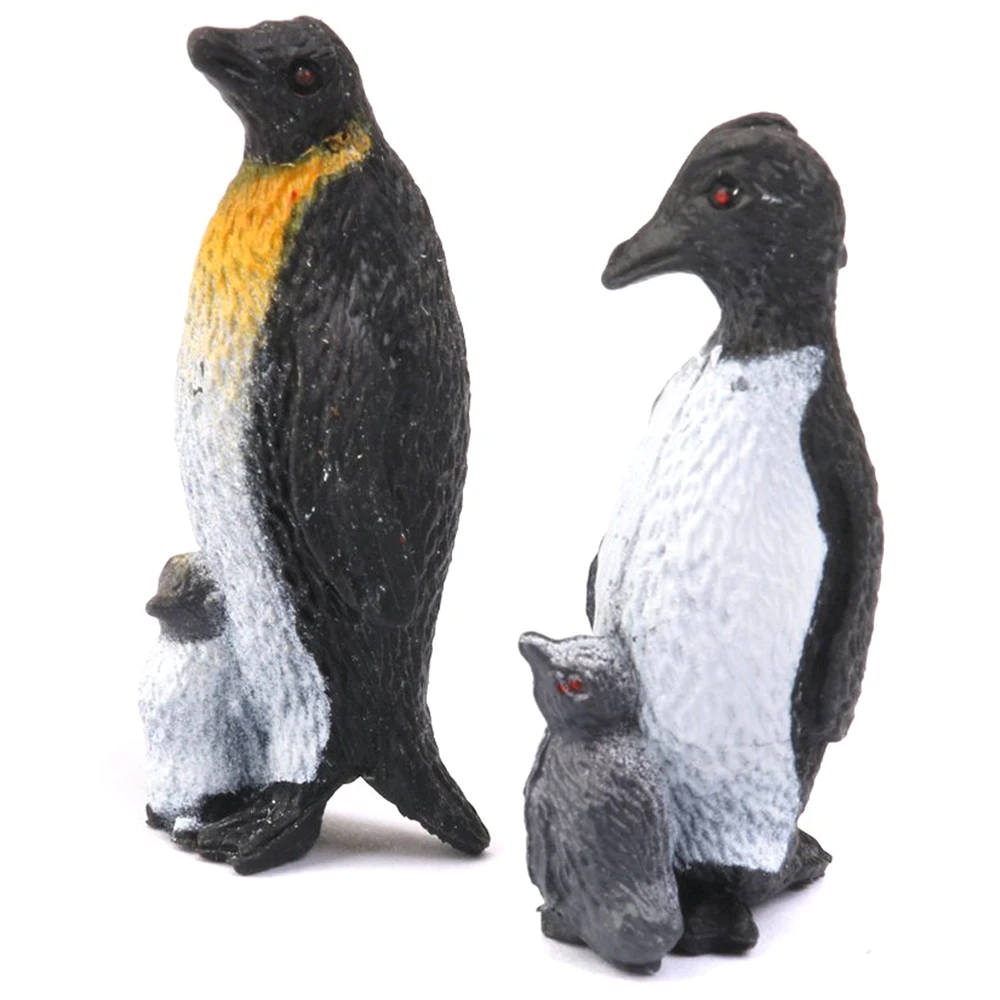 ABWE Best Sale Plastic Penguin Ocean Animal Toy Model Gift 8pcs Black + White