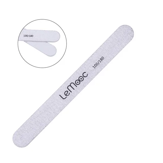 1 PC LEMOOC 5 шт./лот пилочка для ногтей 100/180 прямая шлифовка шлифовальный буферный блок для педикюра двухсторонний серый маникюрный пилочка для ногтей инструмент для ухода - Цвет: 1 PC