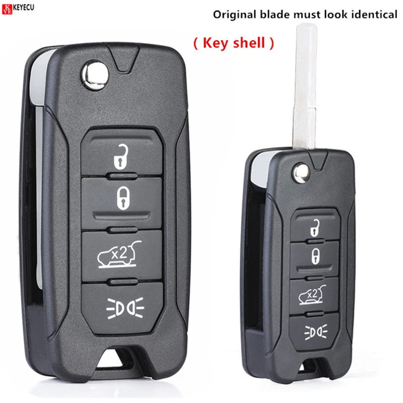 Keyecu 4 кнопки новый автомобильный брелок дистанционного управления с ключом