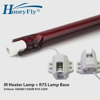 honeyfly 1pc j254 infrared halogen lamp 1000w1300w 220v 254mm r7s ir heater lamp single spiral ruby drying halogen quartz lamp