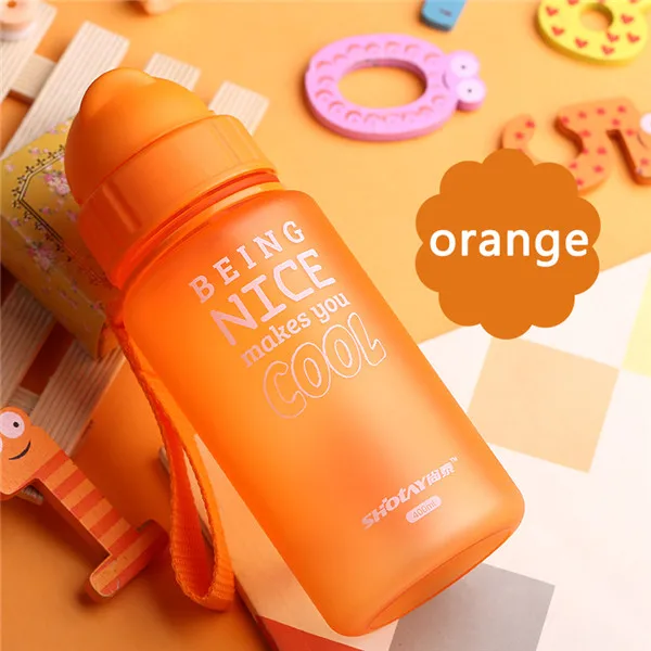 orange Transhome детская бутылка для воды с бутылки для воды в соломе пластиковые бутылки для путешествий спортивные бутылки для воды BPA бесплатно Открытый посуда для напитков - Цвет: orange