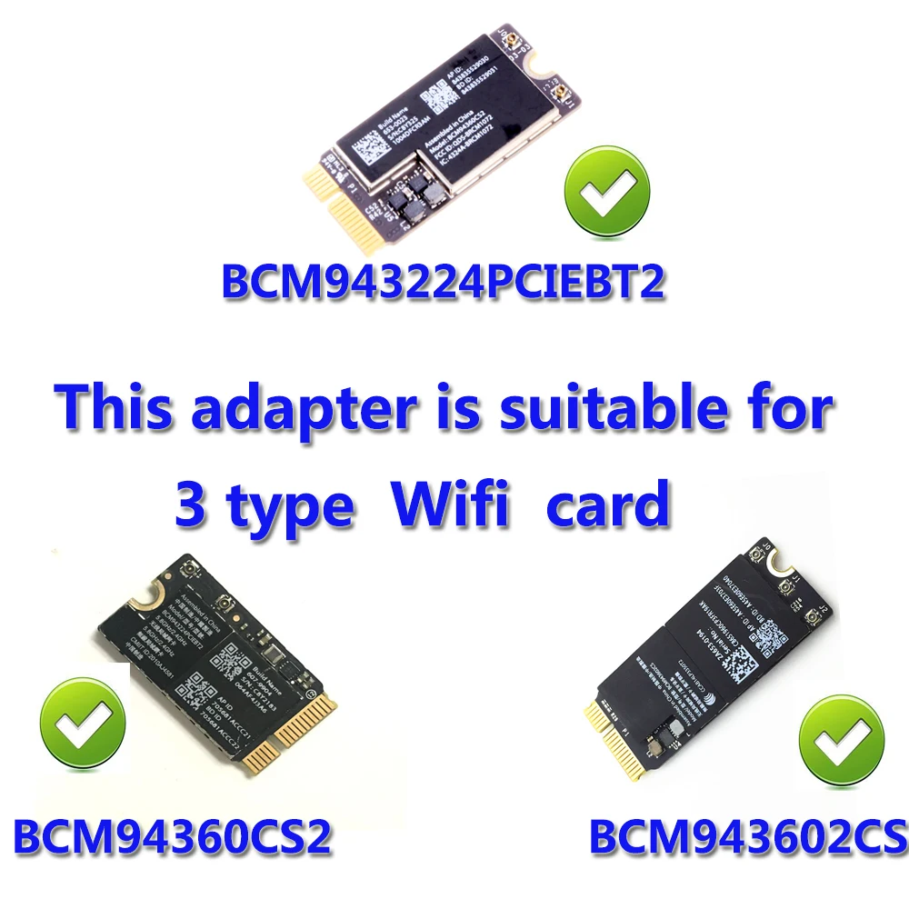 Антенны 802 11 + Bluetooth 4 0 Broadcom BCM943602CS BCM94360CS2 беспроводная Wi-Fi карта Mini PCI-E к 1X адаптер ПК