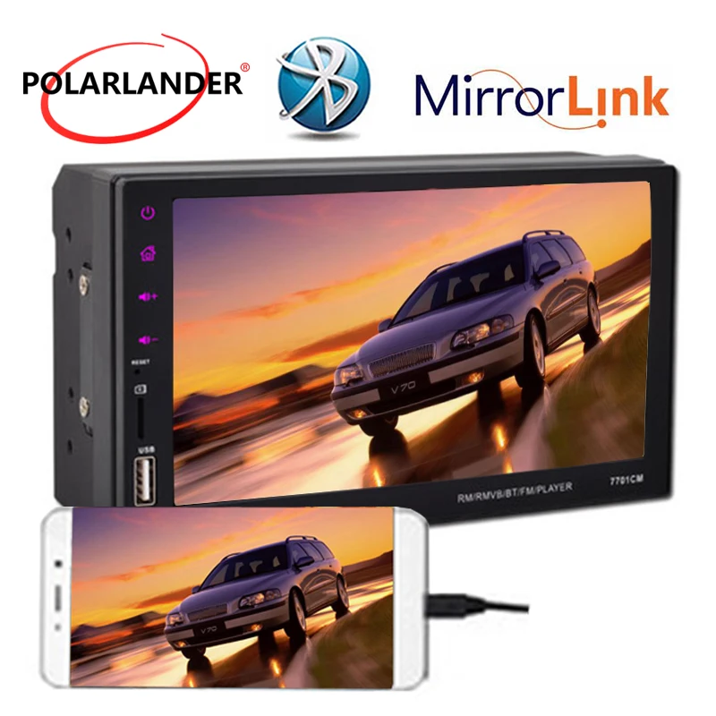 Автомагнитола 2 Din с сенсорным экраном 7 дюймов Android mirror link 9 языков свободные руки