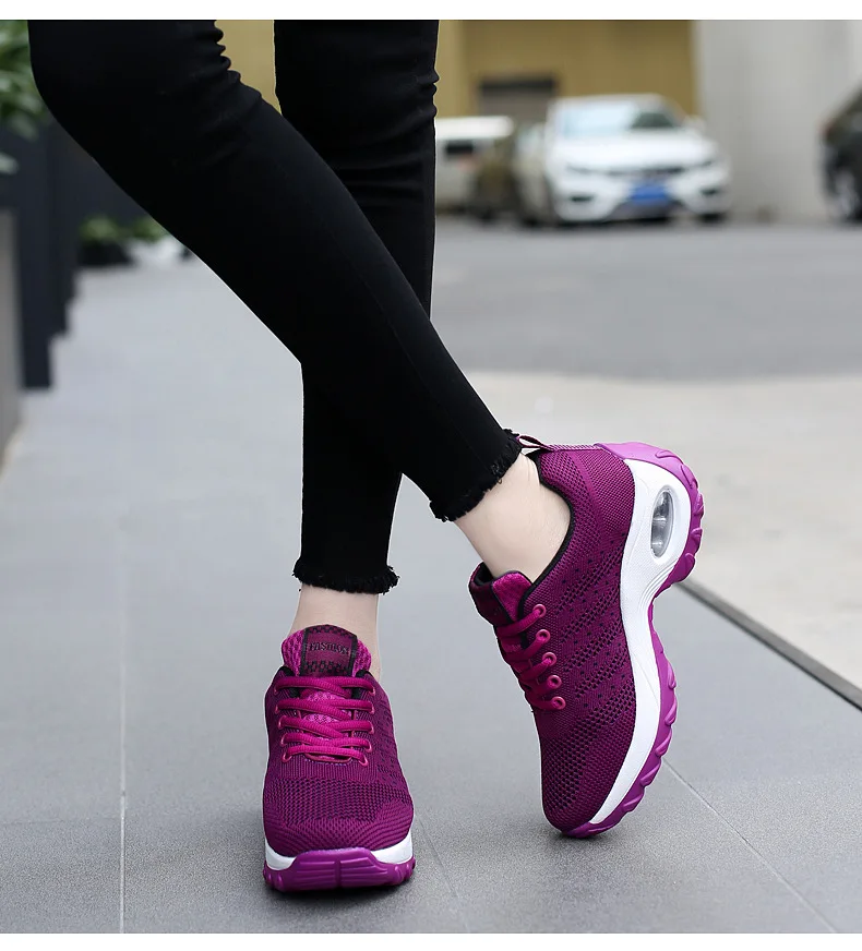 SWONCO Chunky Platform Sneakers Black Women's Casual Shoes Autumn /spring Wedge Swing Shoes Sneakers For Women Slimming