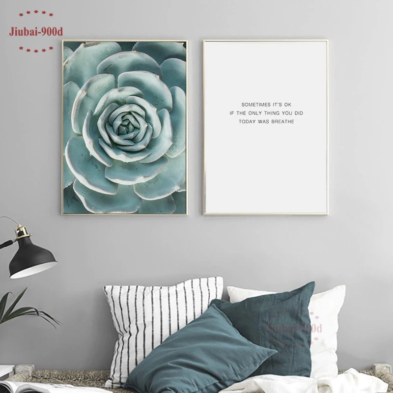 

900D Posters And Prints Wall Art Canvas Painting Wall Pictures For Living Room Nordic Succulent Cactus Decoration NOR008