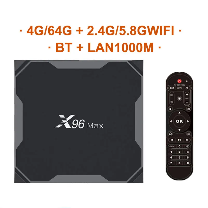 ТВ приставка X96 MAX Android 8,1 Amlogic S905X2 X96MAX 4 Гб 64 Гб ТВ приставка 2,4G и 5 ГГц Wifi 1000 м медиаплеер Смарт ТВ приставка - Цвет: 4G 64G