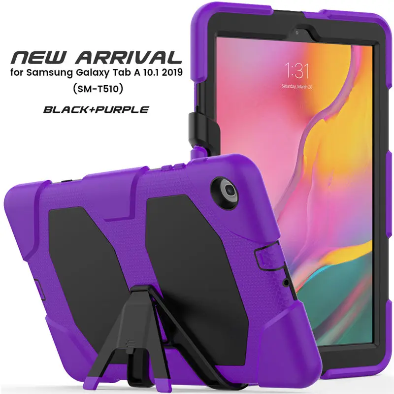 purple Чехол для samsung Galaxy Tab A 10,1 T510 T515 SM-T510 SM-T515 чехол для планшета противоударный сверхпрочный чехол с подставкой - Цвет: purple