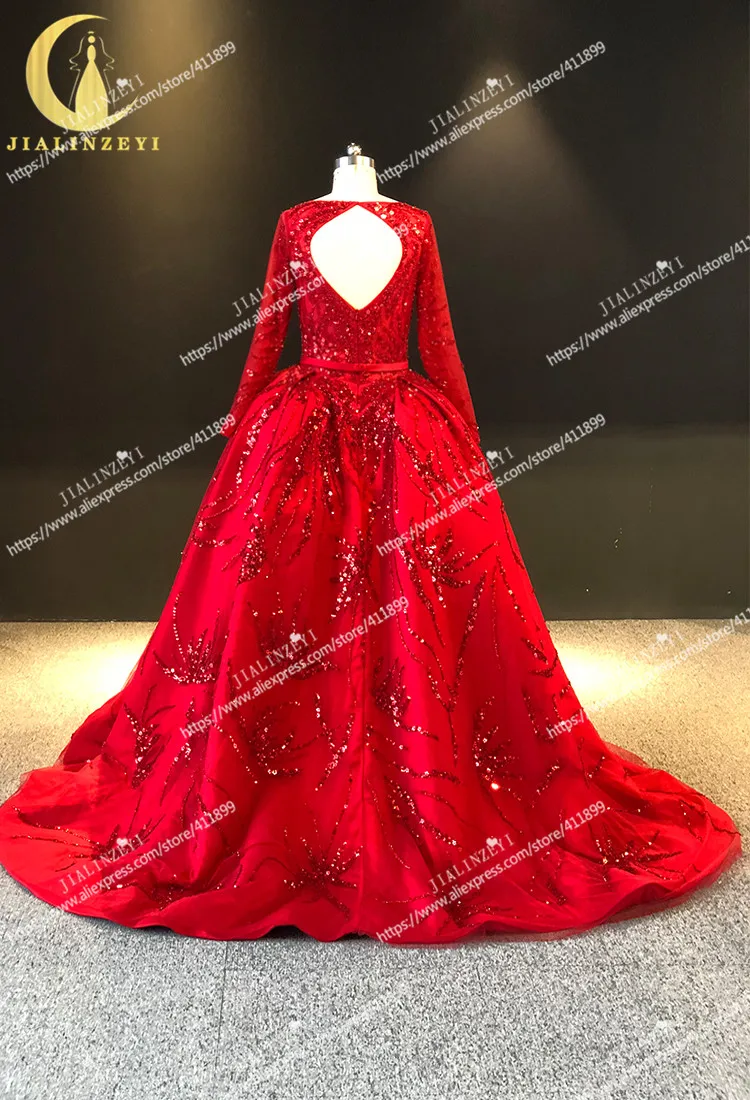 Рисунок 6 - JIALINZEYI красное бальное платье с длинными рукавами