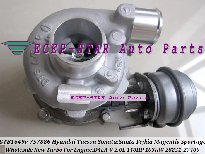 GTB1649V 757886 0003 28231 27400 Turbo для HYUNDAI Tucson Sonata Santa Fe KIA Magentis Sportage II Carens D4EA 2.0L|turbo orange|turbo