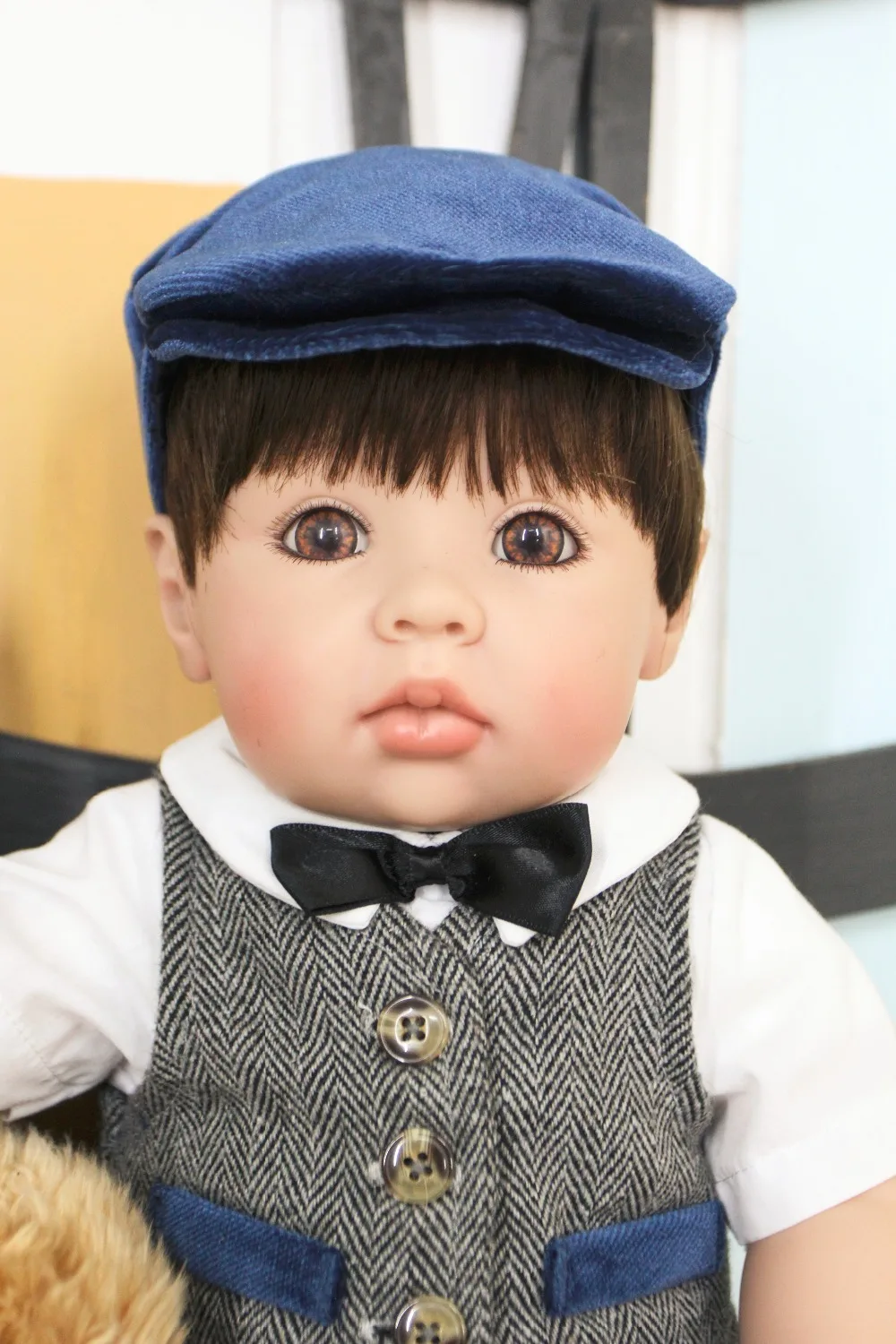 20 &quotкрасивый силиконовый Bebe Reborn boy Lifelike 50 см шапка для новорожденных куклы с