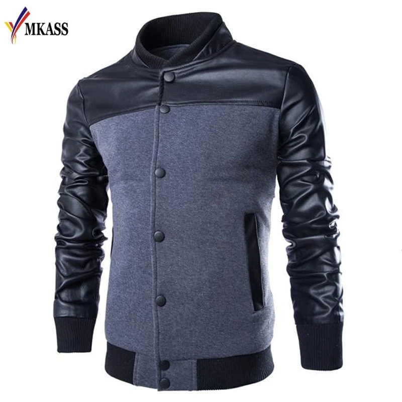 2018 бренд Для Мужчин's Куртки и Пальто для будущих мам 4xl PU лоскутное дизайнер