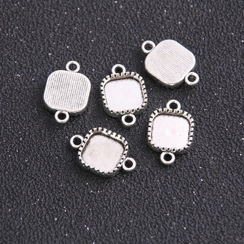 12pcs 13*23mm two color Geometry Style Square Cabochon Base Setting Charms Pendant | Украшения и аксессуары