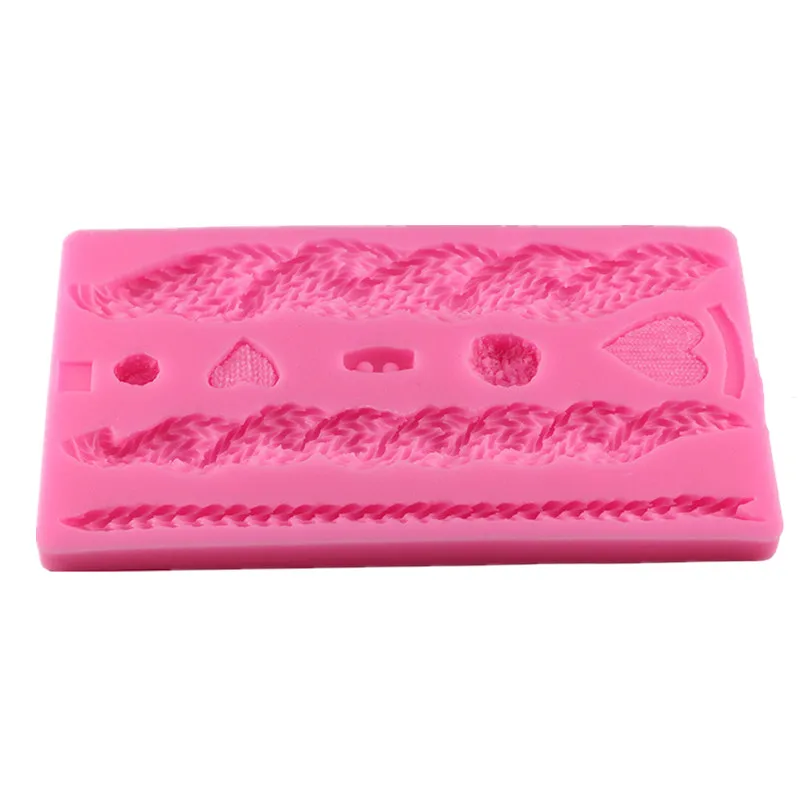 3D текстура вязания силиконовая форма Рождественский торт кайма для мастики