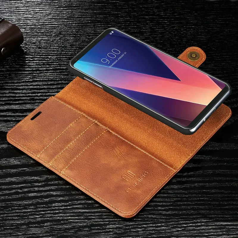 DG. MING винтажный кожаный чехол-бумажник с откидной крышкой для LG G6 G7 чехол thinq 2в1 Магнитный съемный чехол-книжка для LG V20 V30+ чехол