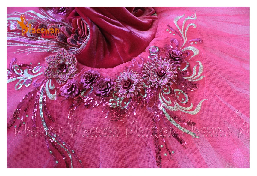 Красно фиолетовая профессиональная балетная пачка с сахарной сливой Балетная