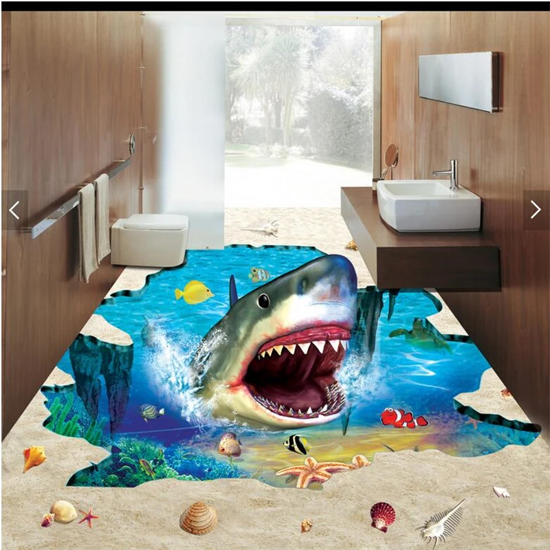 Индивидуальное самоклеящееся напольное покрытие beibehang объемный подводный мир