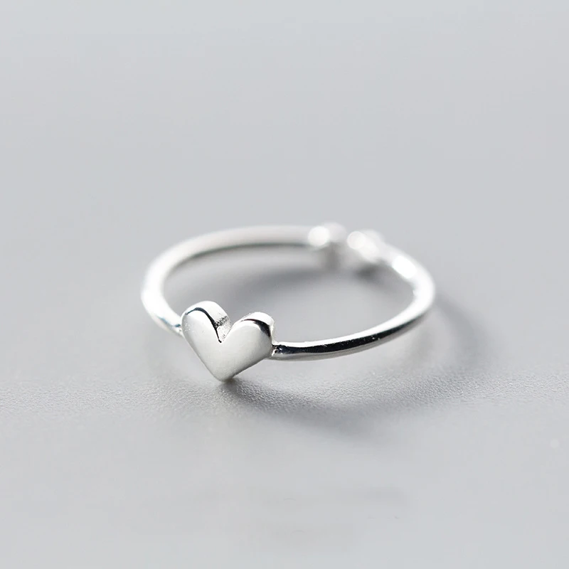 LINDAJOUX 925 пробы серебряное милое польское сердце шарм Открытое кольцо для мужчин и