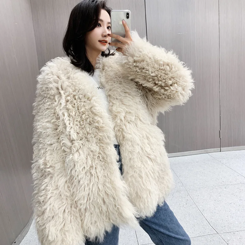 Длинное шерстяное пальто из овечьей шерсти | Женская одежда